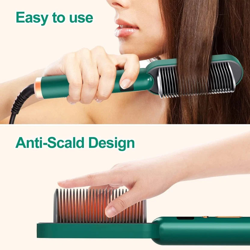 Heated Hair Straightening Comb – Fast Smoothing & Frizz Control