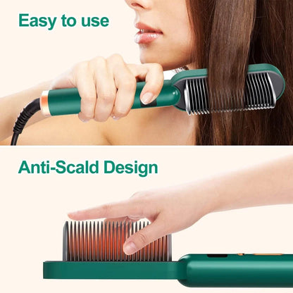 Heated Hair Straightening Comb – Fast Smoothing & Frizz Control