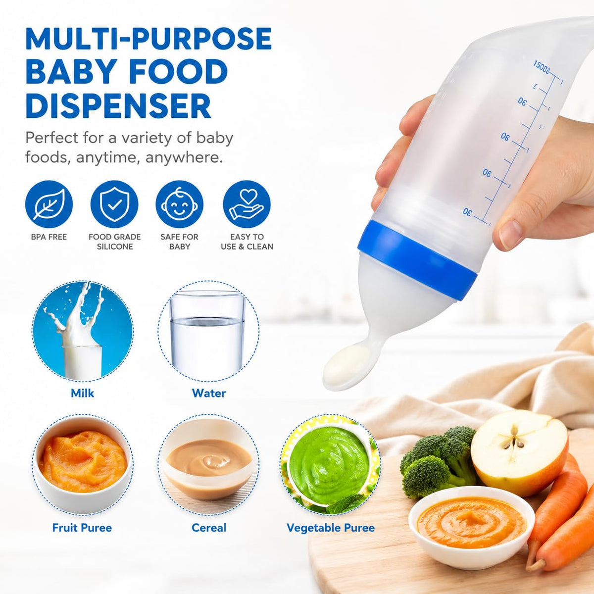 Food Dispensing Spoon Cereal Feeding Bottle