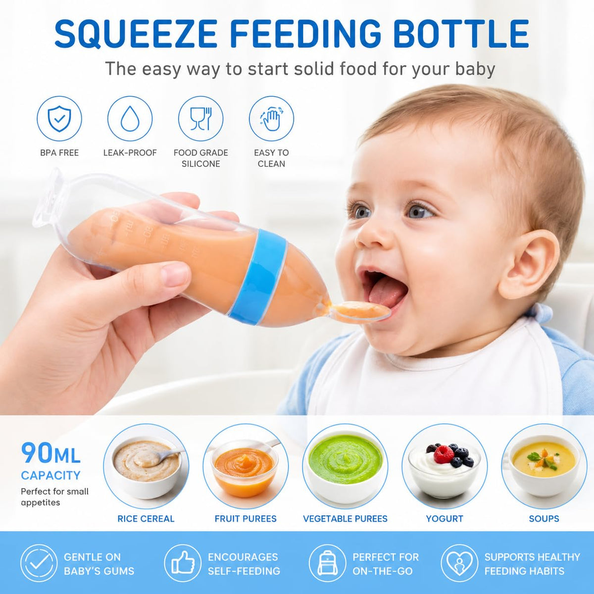 Food Dispensing Spoon Cereal Feeding Bottle
